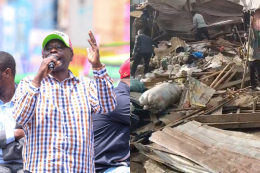 File image of Rigathi Gachagua and demolitions in Githurai 45.